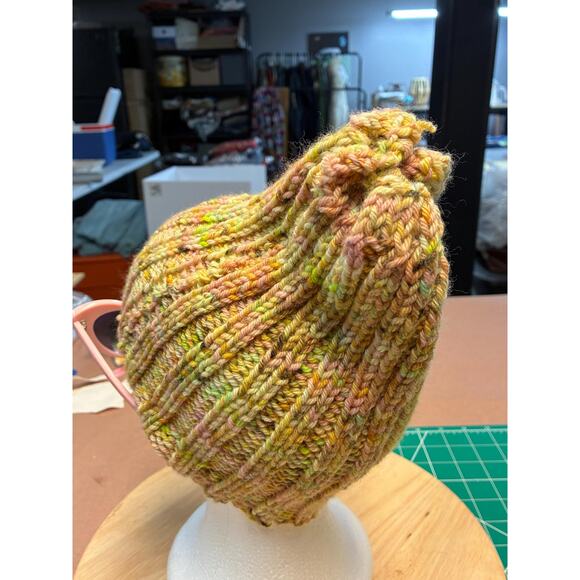 Hand Knit Merino Wool Beanie | Hand-Dyed Yarn OOAK main image 5
